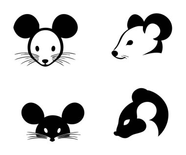 Yaratıcı Çalışmalar için Basit Fare Baş Vektör Tasarımı