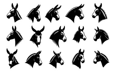 Hayvan ve Çiftlik Temalı Tasarımlar için Katır Yüzü Vektörü