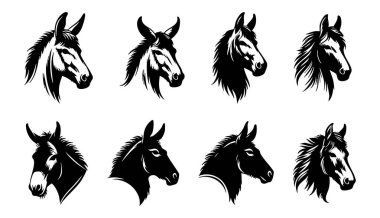 Çiftlik ve Vahşi Yaşam Resimleri için Katır Profil Vektörü