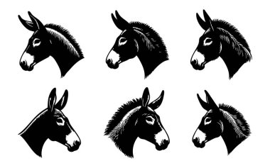 Hayvan Sanatları Projeleri için Minimalist Katır Başlıklı Siluet