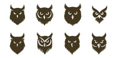 Beyaz Arkaplan 'da Baykuş Baş Vekil Silueti, Hayvan Sanatı Projeleri Minimalist Baykuş Baş Silueti, Kuş ve Vahşi Yaşam Resimleri için Baykuş Profil Vektörü