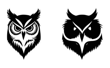 Beyaz Arkaplan 'da Baykuş Baş Vekil Silueti, Hayvan Sanatı Projeleri Minimalist Baykuş Baş Silueti, Kuş ve Vahşi Yaşam Resimleri için Baykuş Profil Vektörü