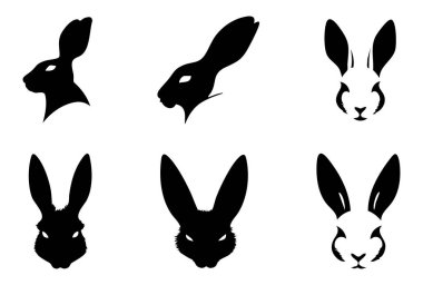 Beyaz arkaplanda tavşan silueti simgesi