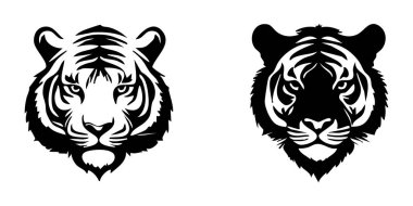 siyah ve beyaz kaplan baş logosu