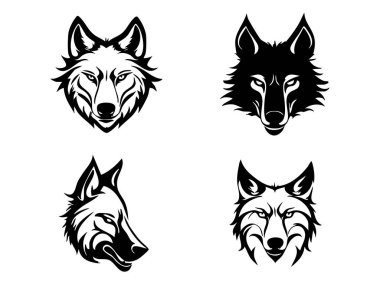 Bir grup siyah kurt kafası.