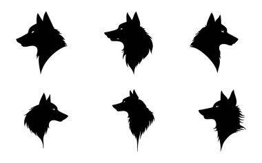 siyah kurt başı vektör çizimi