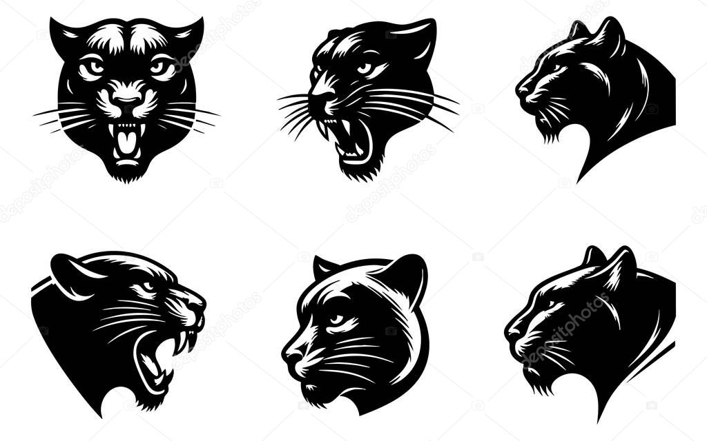 Panther Drawing in Vector Format  Head Silhouette