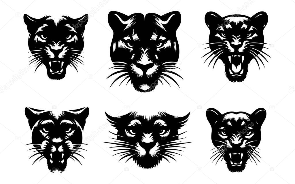 Jungle Animal Panther Face Vector for Art and Branding