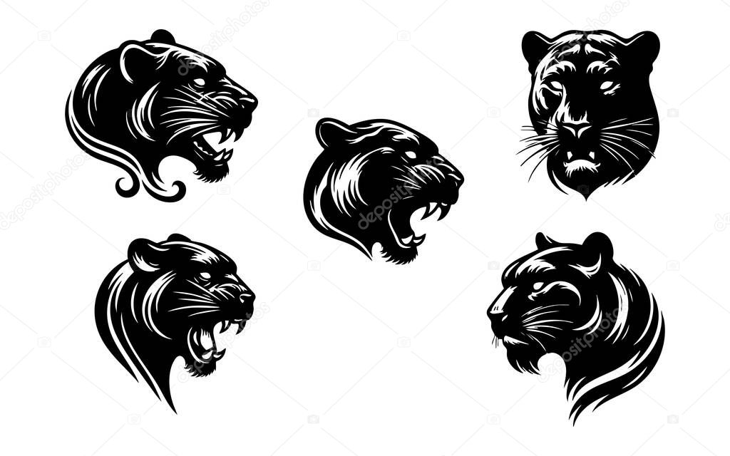 Predator Animal Head Silhouette  Panther Design
