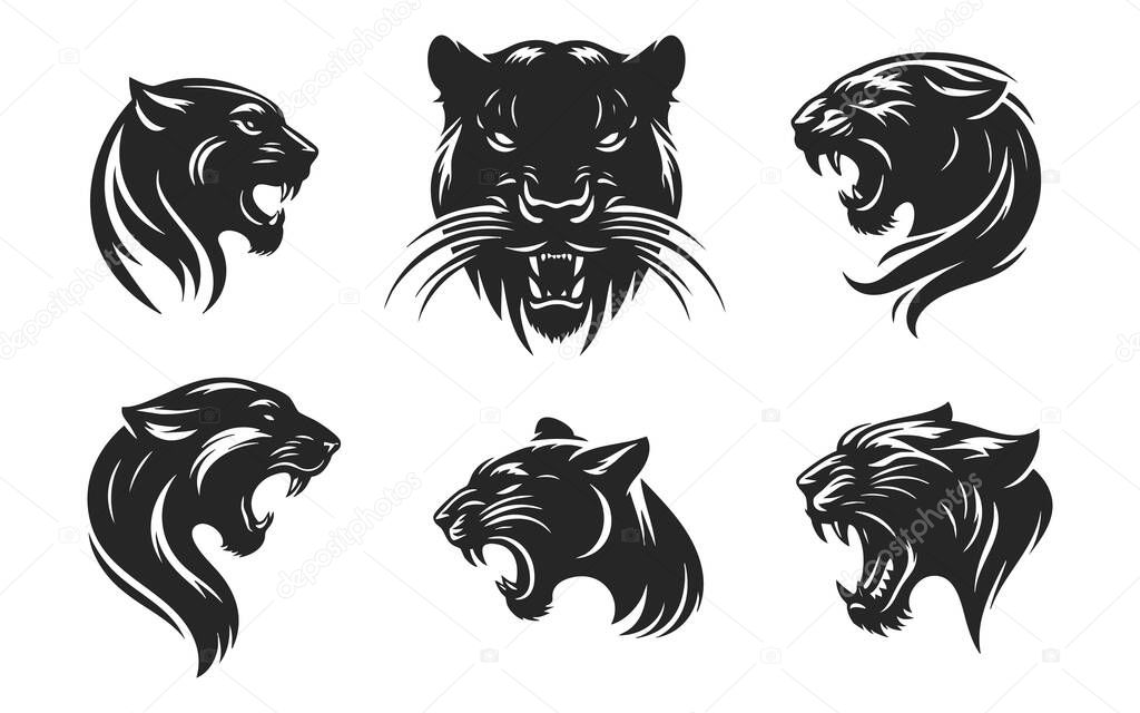 Vector Design of a Wild Panther Head