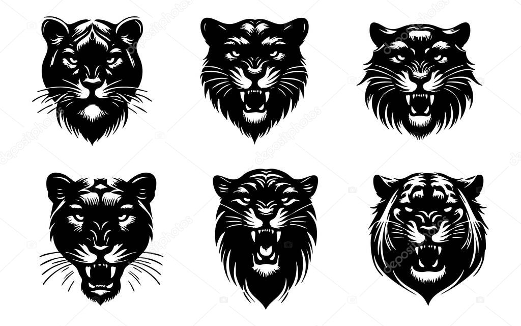 Panther Illustration in Silhouette Style for Creative Use