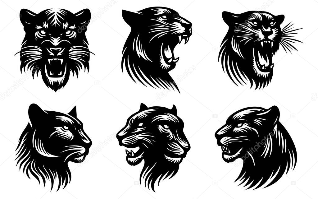 Simple Panther Face in Clean Vector Format