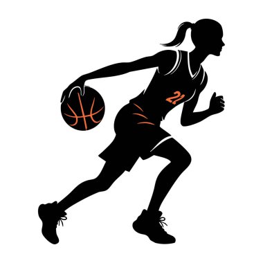 Basketbolcu silueti ile top