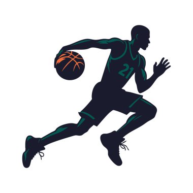 Basketbolcu siluet vektör çizimi