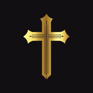 Altın haç ve dikenli Hristiyan haçı