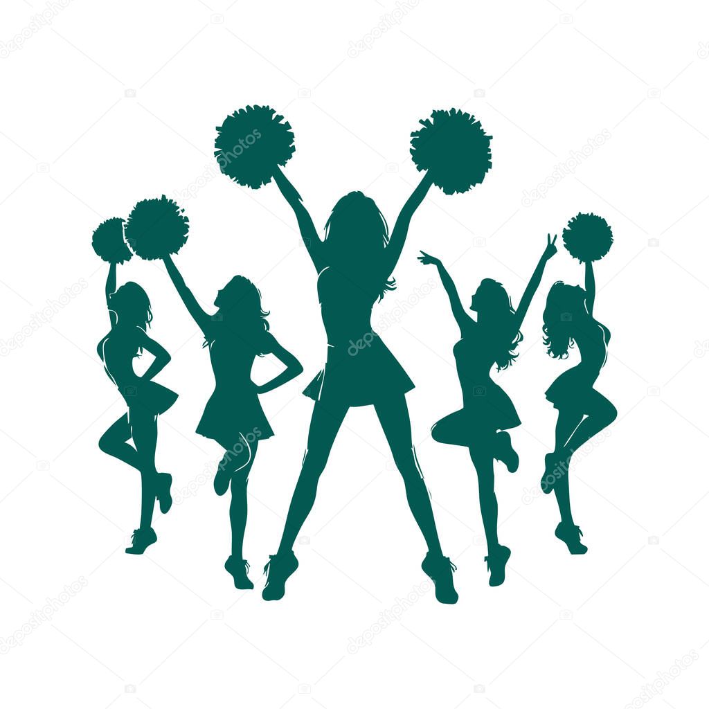 Cheerleader Silhouette Vector for Sports Spirit Design