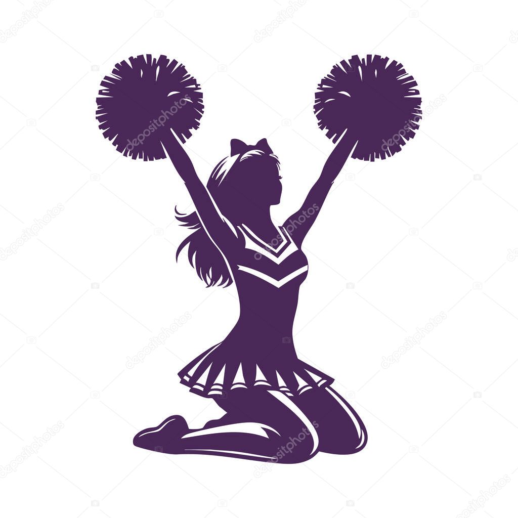 Cheer Squad Cheerleader Silhouette Illustration