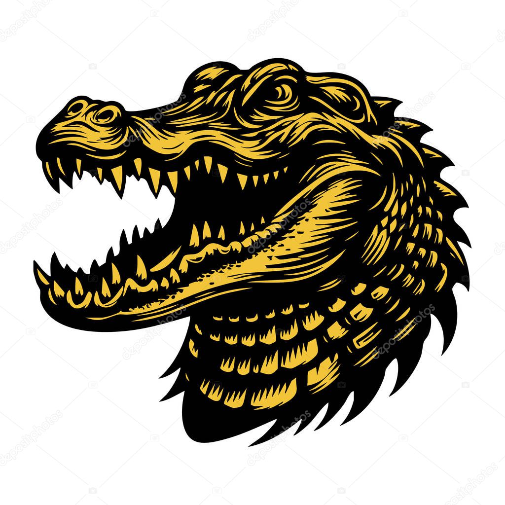 Evil-Looking Alligator Head Clipart