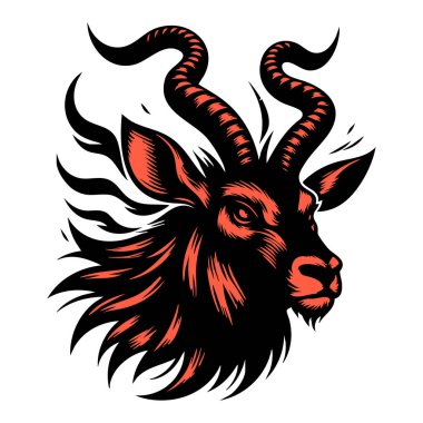 Siyah-kırmızı Kızgın Antilop Kafa Çekimi İzole