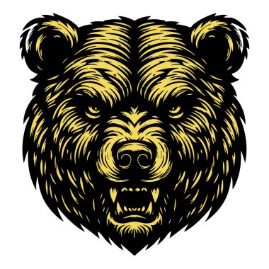 Hırıltılı İfadesiyle Vahşi Ayı Kafası