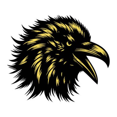 Siyah ve Beyaz Biçimli Yoğun Karga Yüzü