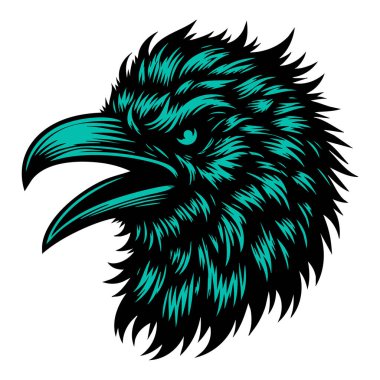 Kızgın Karga Yüz Vektörü Çizimi