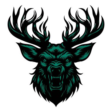 Beyaz Arkaplan Üzerine Vahşi Geyik Kafa Resimleri