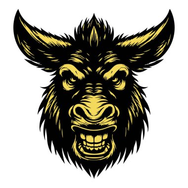 Siyah-Beyaz Öfkeli Eşek Kafa Resimleri