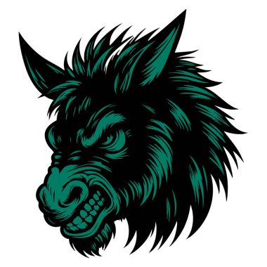 Kızgın Eşek Yüzlü Vektör Çizimi