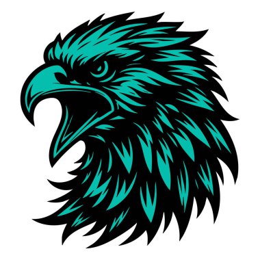 Öfkeli Kartal Vektör Çizgi Sanatı Biçiminde İllüstrasyon