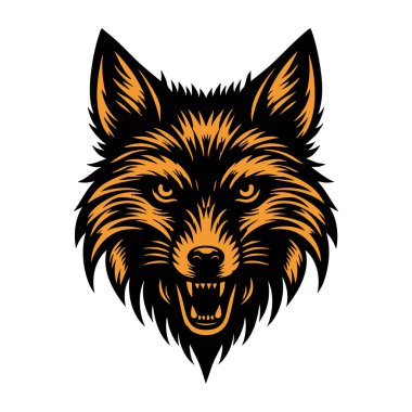 Logo ya da Dövme Tasarımı için Vahşi Tilki Başlığı