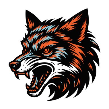 Beyaz Arkaplanda Vahşi Tilki Başı Resimleri