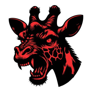 Kızgın Gözlü Vahşi Zürafa Suratı