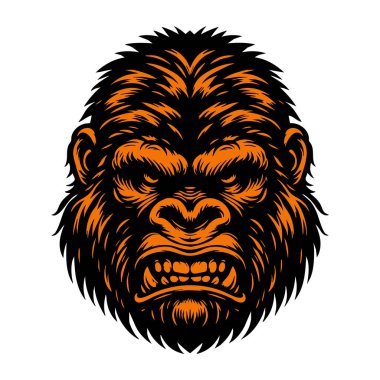 Öfkeli Snarl İfadesiyle Goril Surat