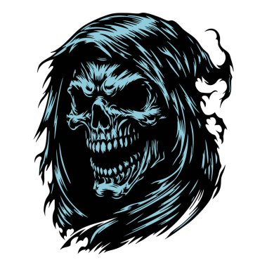 Gaddar Azrail Beyaz Arkaplanda Baş Görüntü Yönetmeni