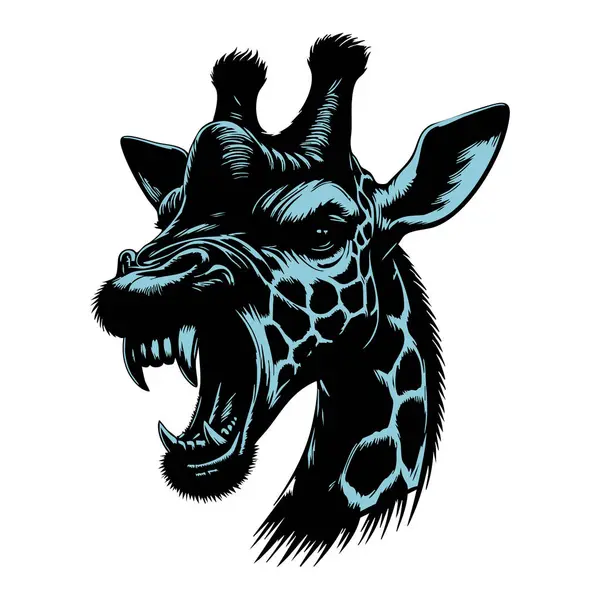 Vahşi Özellikli Tek Renkli Zürafa Başı