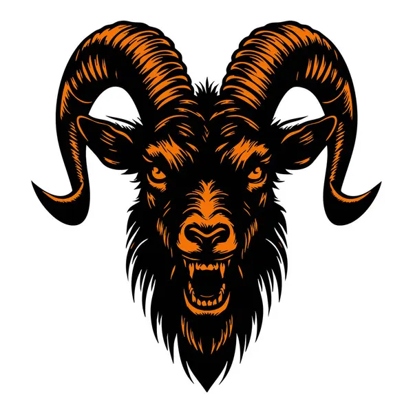 Vahşi Keçi Başı Vektör Sanatı