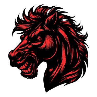 Ürkütücü bakışlı Vahşi At Kafası