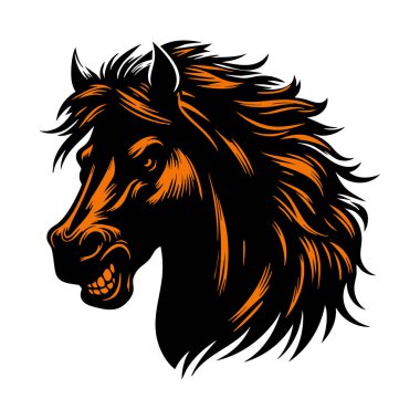 Kızgın Bakışlı Saldırgan At Vektörü