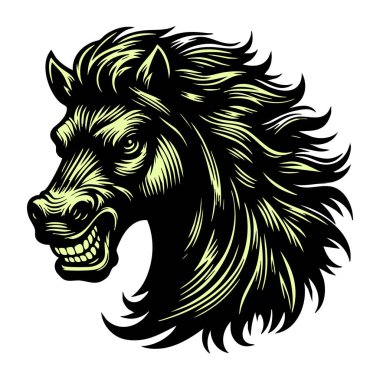 Öfkeli At Suratı ve Vahşi İfadesi