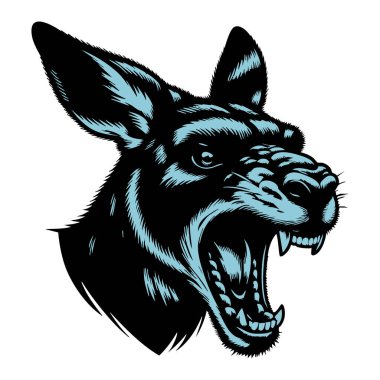 Kızgın Bakışlı Agresif Kanguru Vektörü