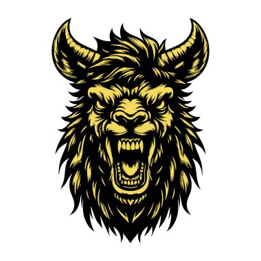 Kızgın Gözlü Lama Baş Vektör Sanatı