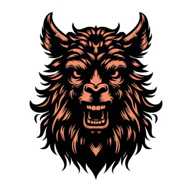 Ürkütücü bakışlı Vahşi Lama Surat