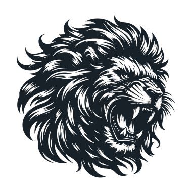 Agresif Aslan Yüzlü Yakından Görüntü