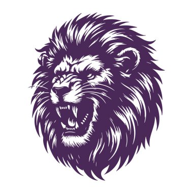 Beyaz Arkaplan Üzerine Vahşi Aslan Başı Resimleri