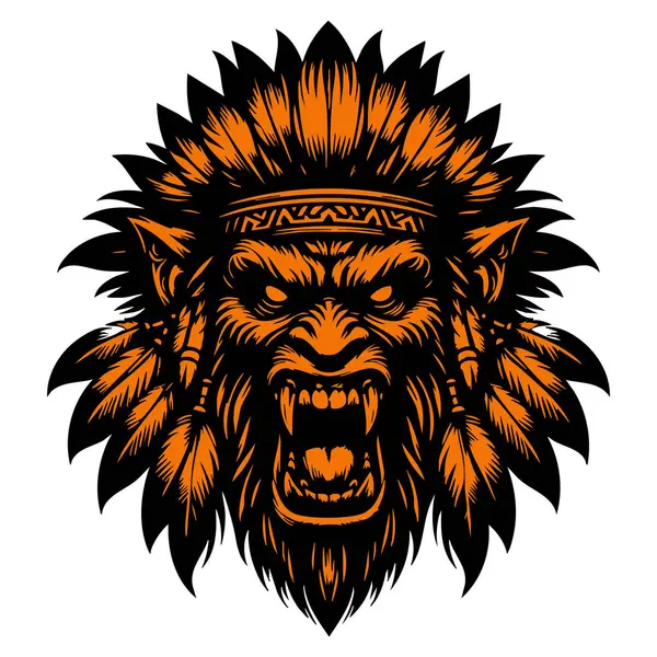 Beyaz Arkaplan Üzerine Vahşi Kızılderili Başı Resimleri