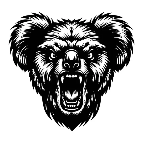 Vahşi Koala Başı Korkutucu Bakışıyla