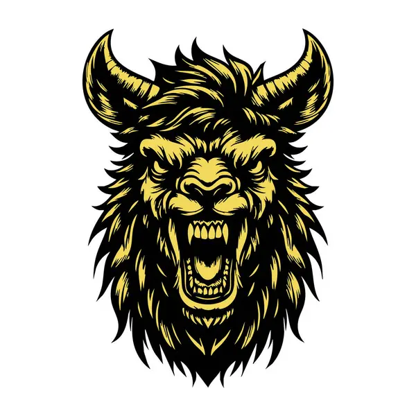 Kızgın Gözlü Lama Baş Vektör Sanatı