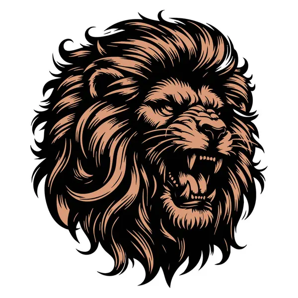 Tek Krom Aslan Başlı Kızgın Bakışlı