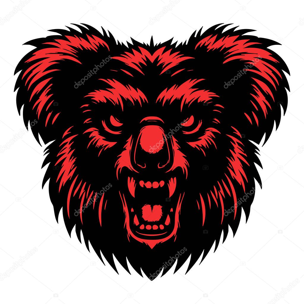 Aggressive Koala Vector with Angry Look